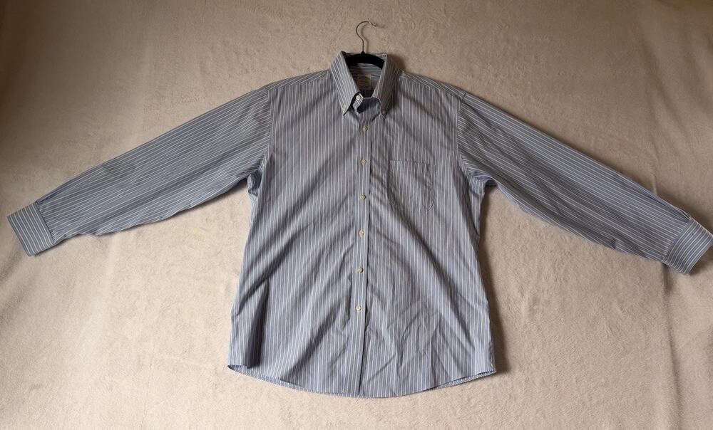 Brooks Brothers Regent Dress Shirt 16-34 Blue White Stripe